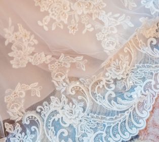 Silk, lace, chiffon, and tulle fabrics